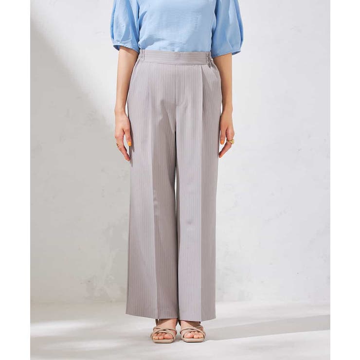 【接触冷感/洗える/イージーケア】美ラクるスッキリ見えストライプワイドパンツ | a.v.v【WOMEN】 | 詳細画像10 