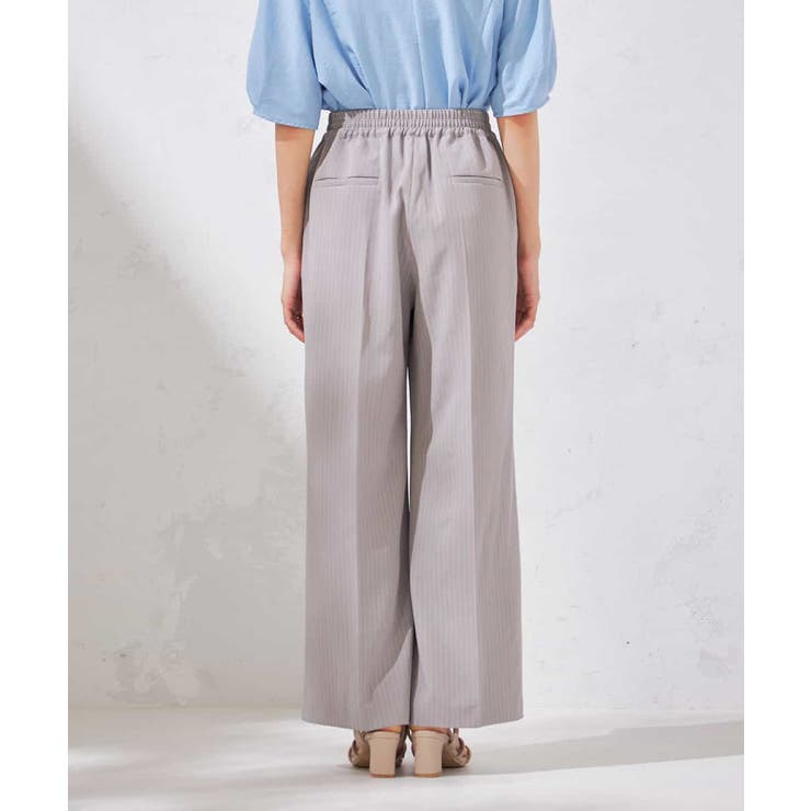 【接触冷感/洗える/イージーケア】美ラクるスッキリ見えストライプワイドパンツ | a.v.v【WOMEN】 | 詳細画像12 