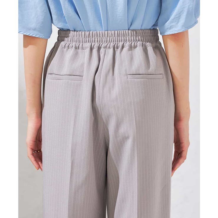 【接触冷感/洗える/イージーケア】美ラクるスッキリ見えストライプワイドパンツ | a.v.v【WOMEN】 | 詳細画像14 