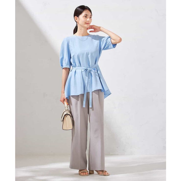 【接触冷感/洗える/イージーケア】美ラクるスッキリ見えストライプワイドパンツ | a.v.v【WOMEN】 | 詳細画像6 