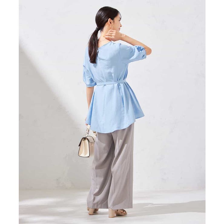 【接触冷感/洗える/イージーケア】美ラクるスッキリ見えストライプワイドパンツ | a.v.v【WOMEN】 | 詳細画像8 