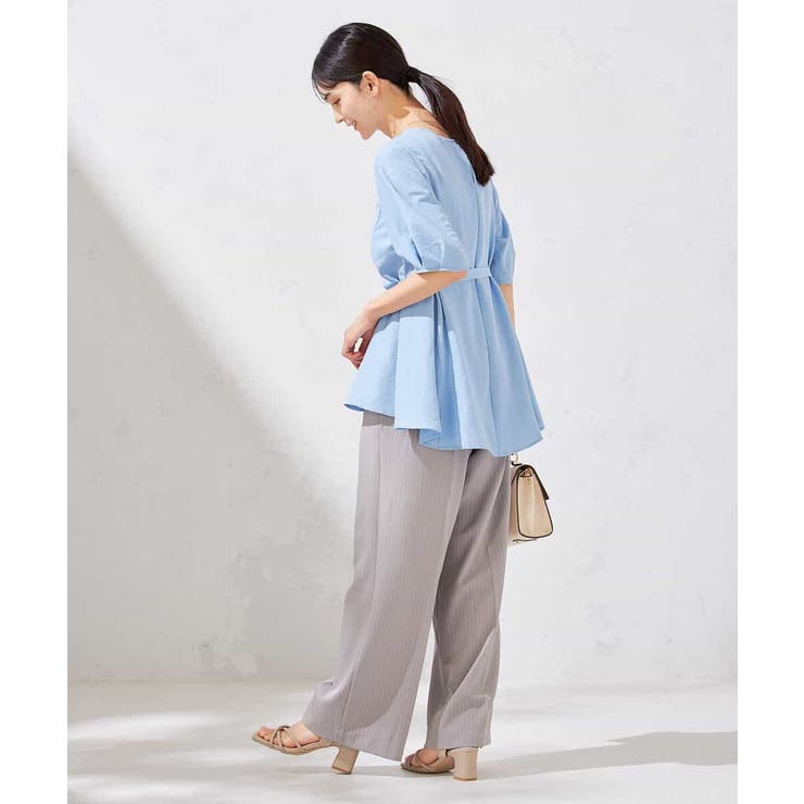 【接触冷感/洗える/イージーケア】美ラクるスッキリ見えストライプワイドパンツ | a.v.v【WOMEN】 | 詳細画像9 