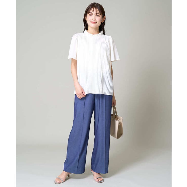 【接触冷感/洗える/ストレッチ】デニム見え美楽るイージーワイドパンツ | a.v.v【WOMEN】 | 詳細画像12