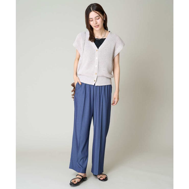 【接触冷感/洗える/ストレッチ】デニム見え美楽るイージーワイドパンツ | a.v.v【WOMEN】 | 詳細画像17