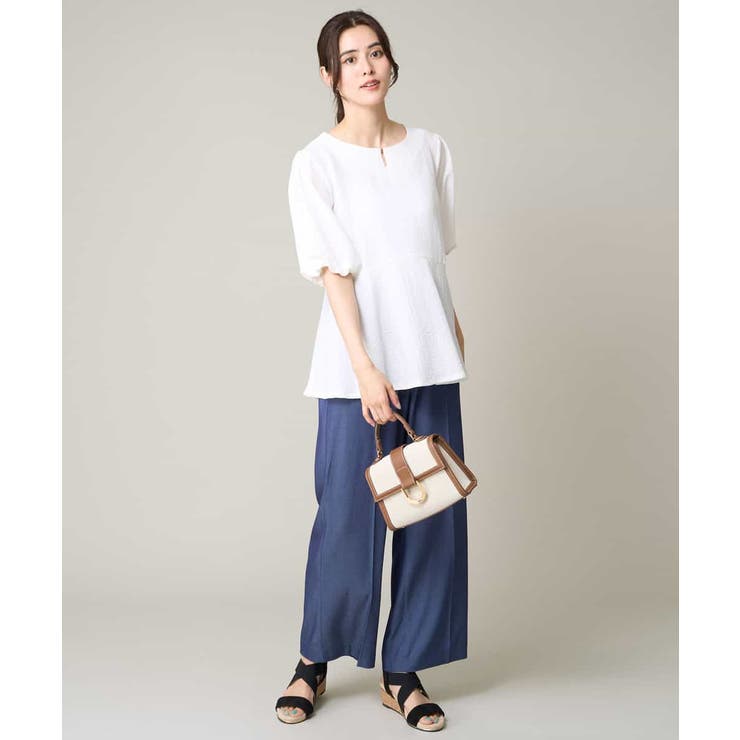 【接触冷感/洗える/ストレッチ】デニム見え美楽るイージーワイドパンツ | a.v.v【WOMEN】 | 詳細画像4