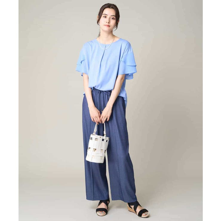 【接触冷感/洗える/ストレッチ】デニム見え美楽るイージーワイドパンツ | a.v.v【WOMEN】 | 詳細画像7