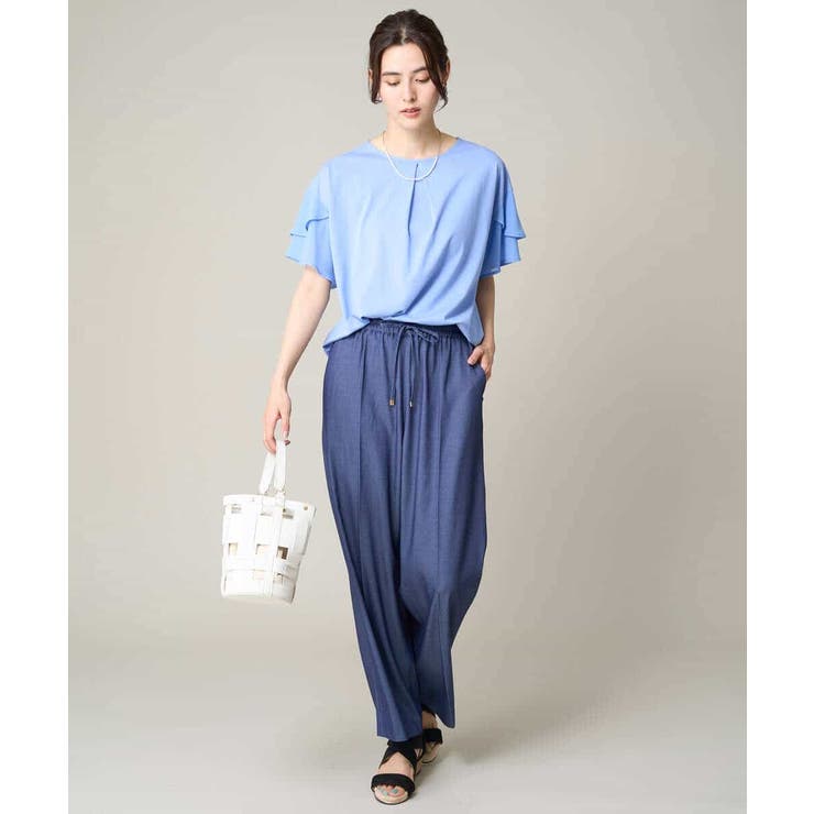 【接触冷感/洗える/ストレッチ】デニム見え美楽るイージーワイドパンツ | a.v.v【WOMEN】 | 詳細画像8