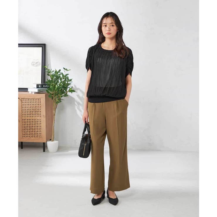 【接触冷感/UVカット/吸水速乾】美ラクるスッキリ見えワイドパンツ | a.v.v【WOMEN】 | 詳細画像14 