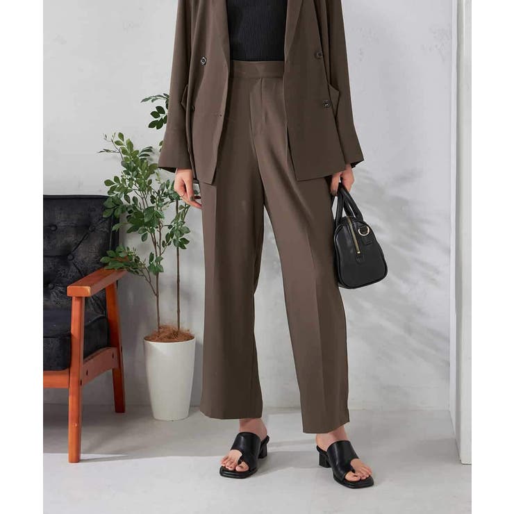 カーキ | 【接触冷感/UVカット/吸水速乾】美ラクるスッキリ見えワイドパンツ | a.v.v【WOMEN】