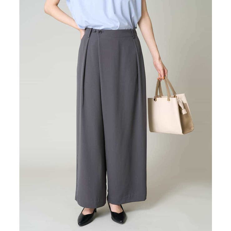 ダークグレー | ラップワイドパンツ | a.v.v【WOMEN】