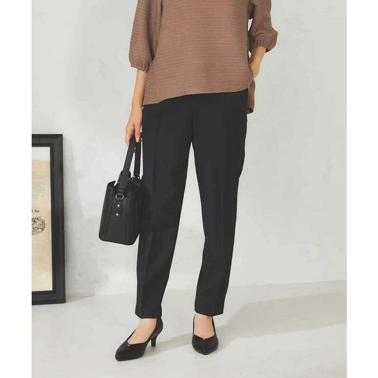 ブラック | 美ラクるスッキリ見えテーパードパンツ | a.v.v【WOMEN】