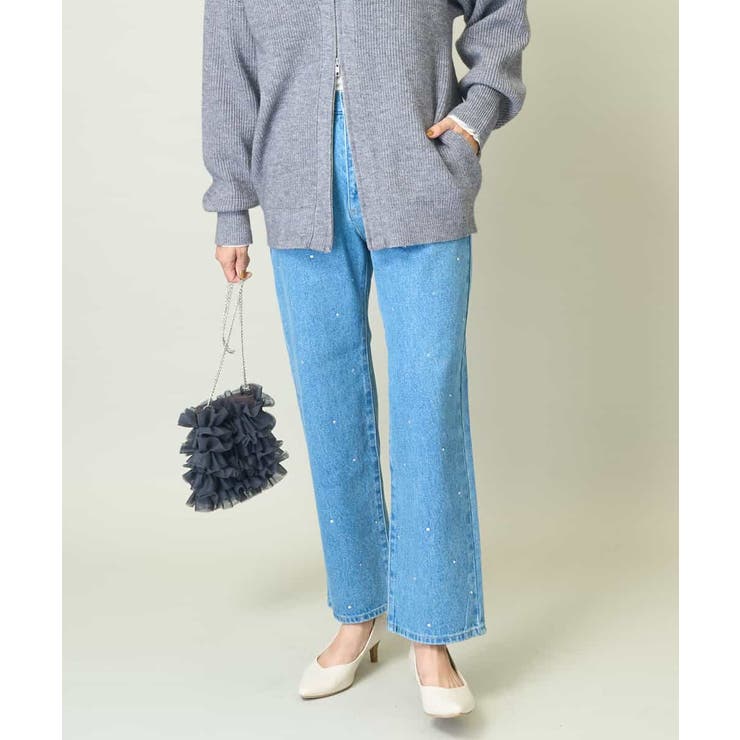 ブルー | ビジューデニムパンツ | a.v.v【WOMEN】