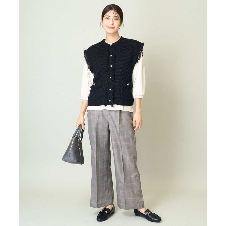 【洗える/イージーケア/毛玉になりにくい】美楽るスッキリ見えワイドパンツ | a.v.v【WOMEN】 | 詳細画像16 