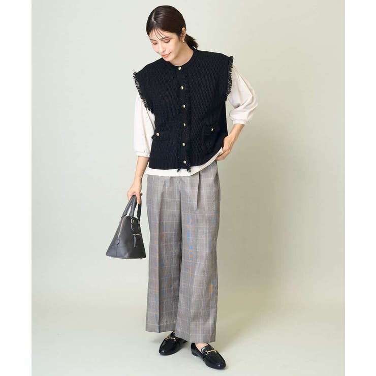 【洗える/イージーケア/毛玉になりにくい】美楽るスッキリ見えワイドパンツ | a.v.v【WOMEN】 | 詳細画像17 