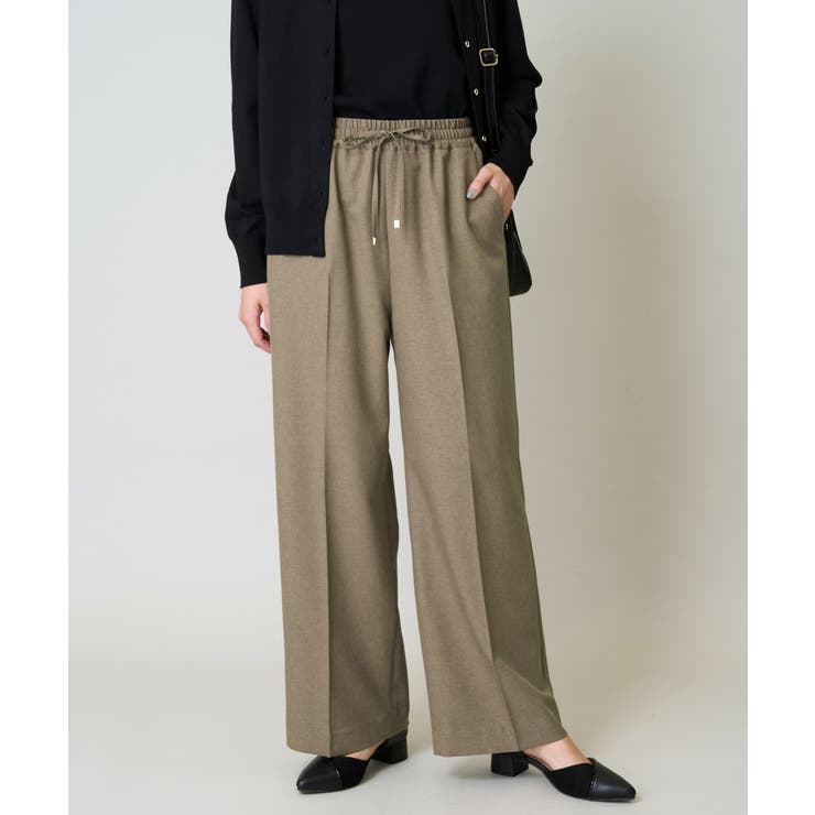 モカ | 【洗える/イージーケア/吸水速乾/毛玉になりにくい】美楽るイージーワイドパンツ | a.v.v【WOMEN】