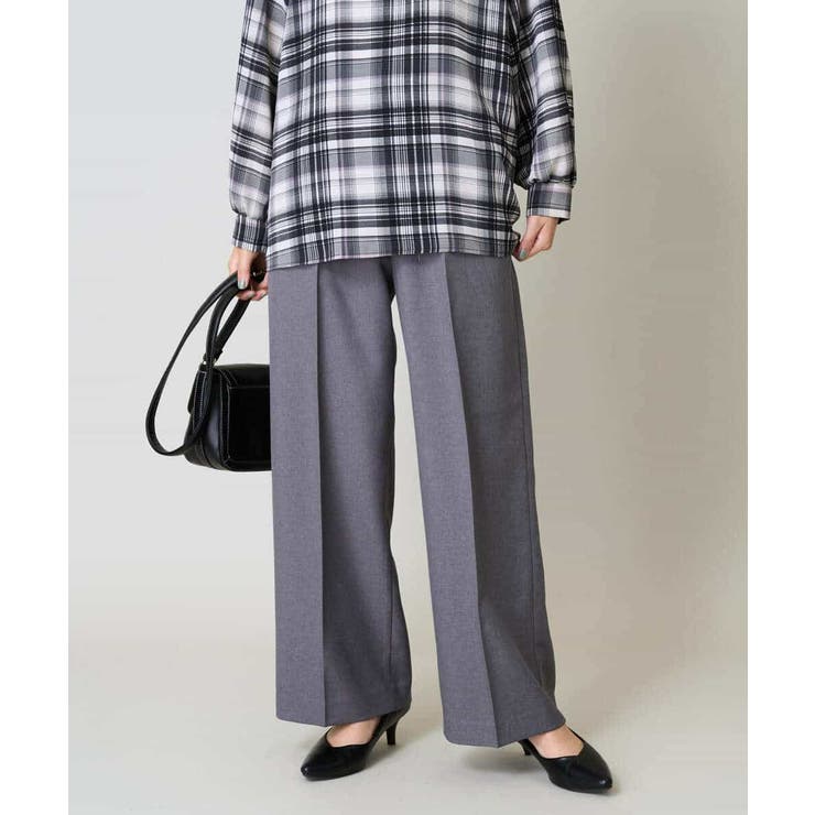 グレー | 【洗える/イージーケア/吸水速乾/毛玉になりにくい】美楽るイージーワイドパンツ | a.v.v【WOMEN】