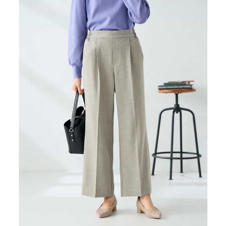 グレー | 【洗える】ツイード調ストレートパンツ | a.v.v【WOMEN】