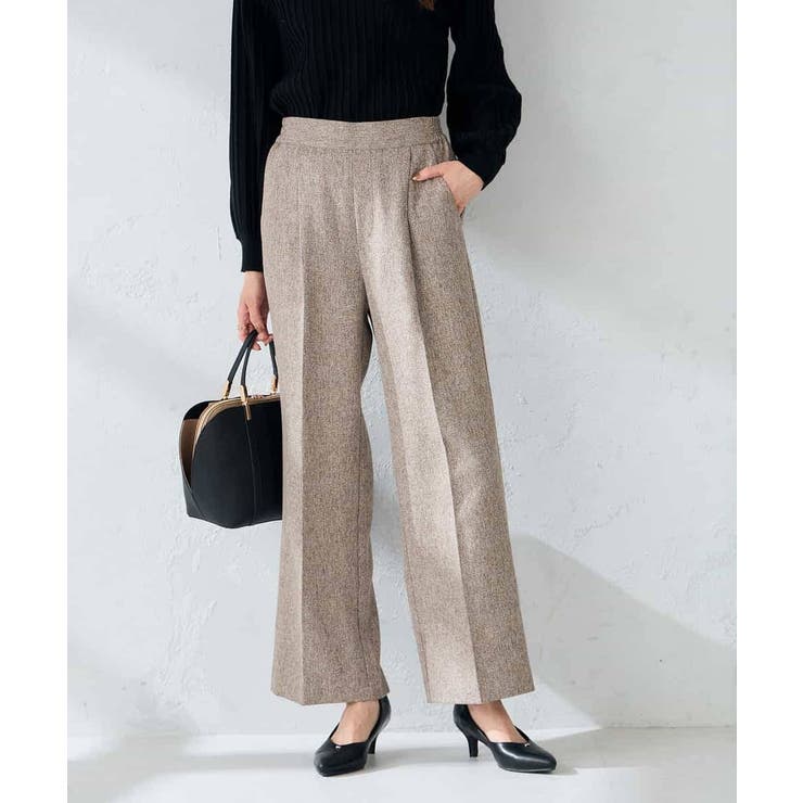 【マシンウォッシャブル】ツイード調ストレートパンツ | a.v.v【WOMEN】 | 詳細画像4 