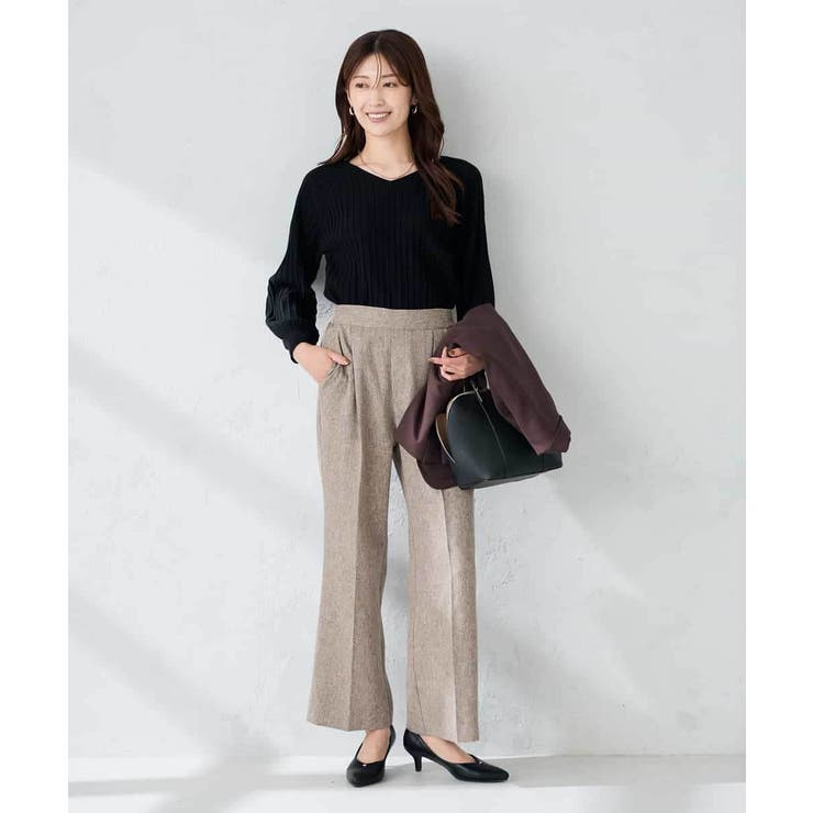 【マシンウォッシャブル】ツイード調ストレートパンツ | a.v.v【WOMEN】 | 詳細画像6 