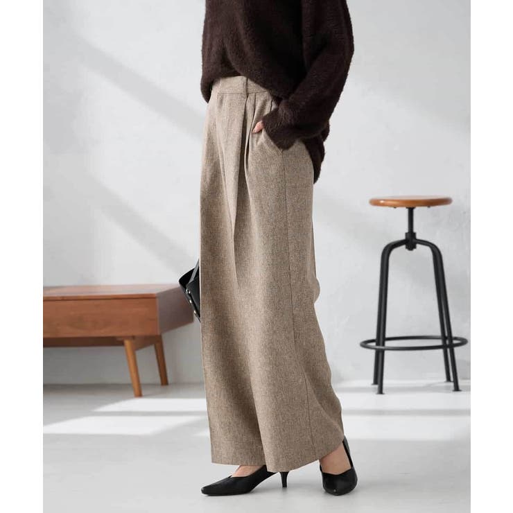 【マシンウォッシャブル 雑誌InRed(宝島社)12月号掲載】ツイード調ワイドパ… | a.v.v【WOMEN】 | 詳細画像3 