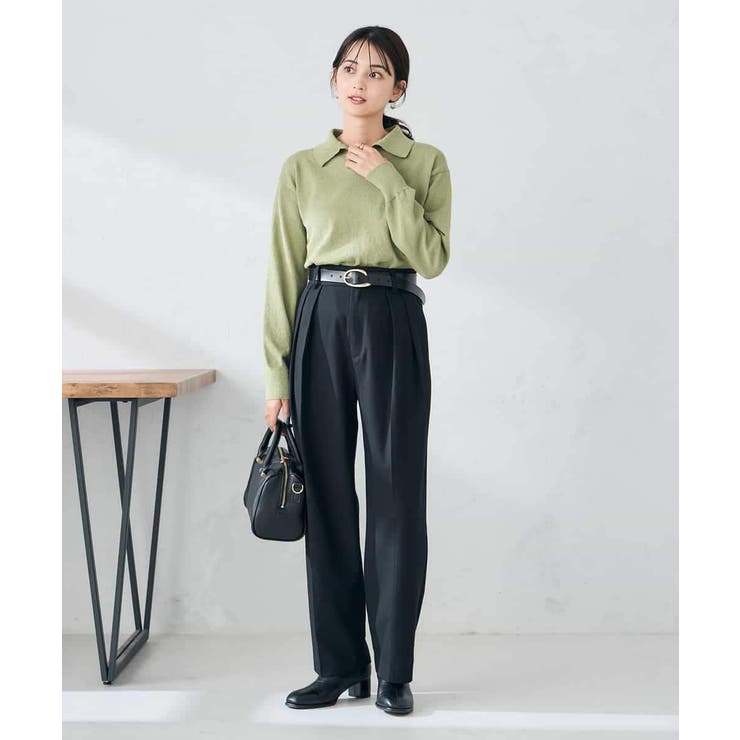 【洗える/裏起毛】タックテーパードパンツ | a.v.v【WOMEN】 | 詳細画像11 