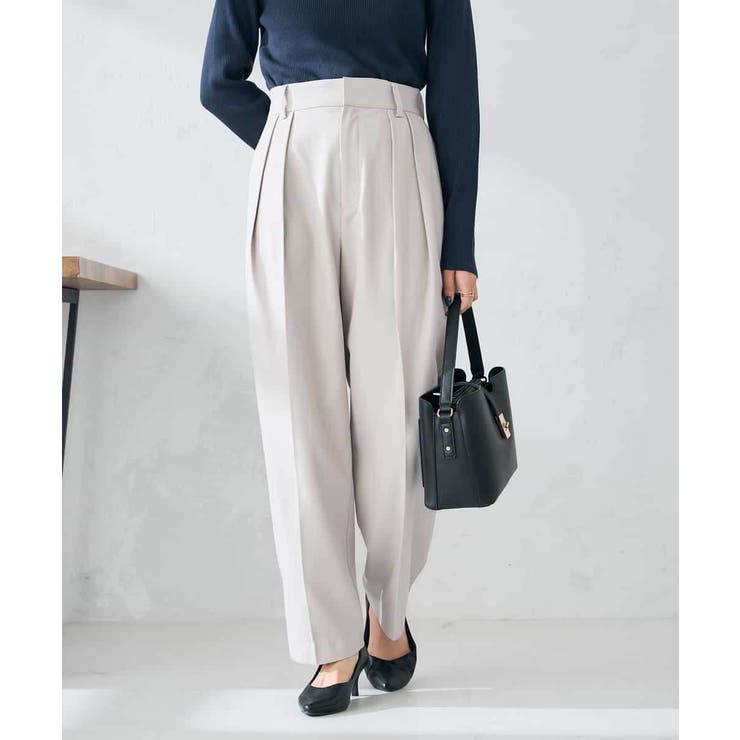 【洗える/裏起毛】タックテーパードパンツ | a.v.v【WOMEN】 | 詳細画像3 