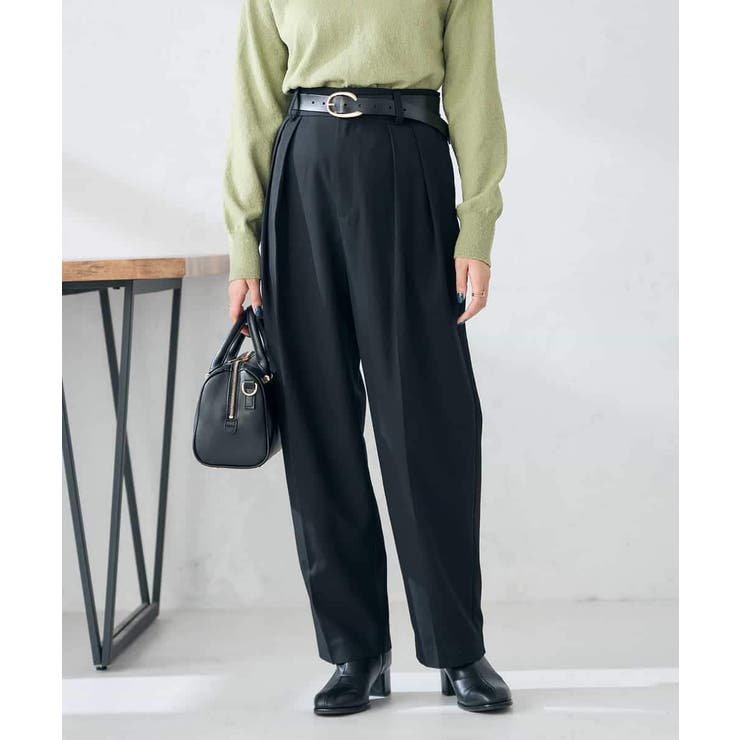 【洗える/裏起毛】タックテーパードパンツ | a.v.v【WOMEN】 | 詳細画像7 