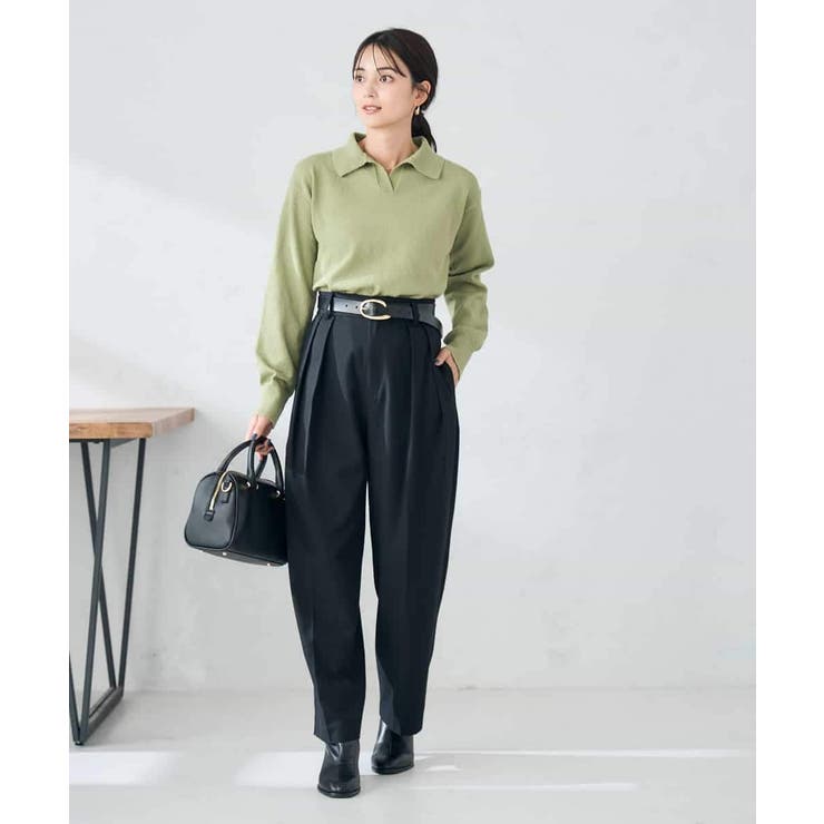 【洗える/裏起毛】タックテーパードパンツ | a.v.v【WOMEN】 | 詳細画像9 