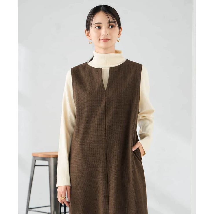 ブラウン | 千鳥ジャガードジャンスカ | a.v.v【WOMEN】