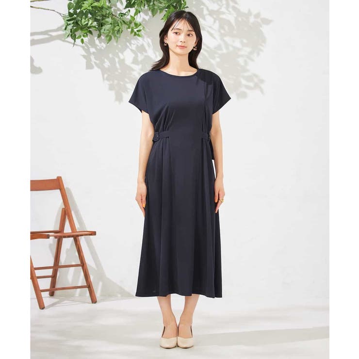 【UVカット/速乾/イージーケア】ウエストベルトフレアワンピース | a.v.v【WOMEN】 | 詳細画像13 