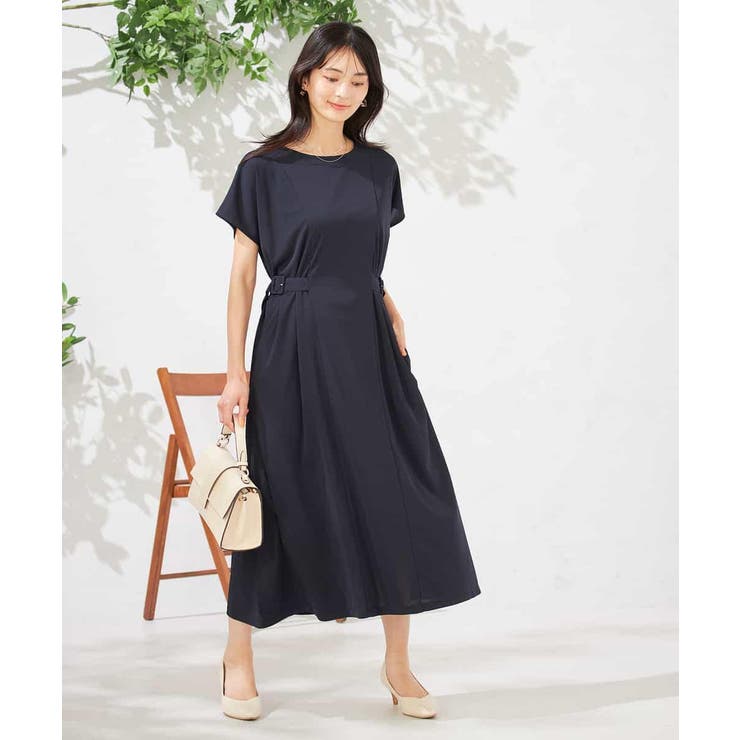 【UVカット/速乾/イージーケア】ウエストベルトフレアワンピース | a.v.v【WOMEN】 | 詳細画像2 