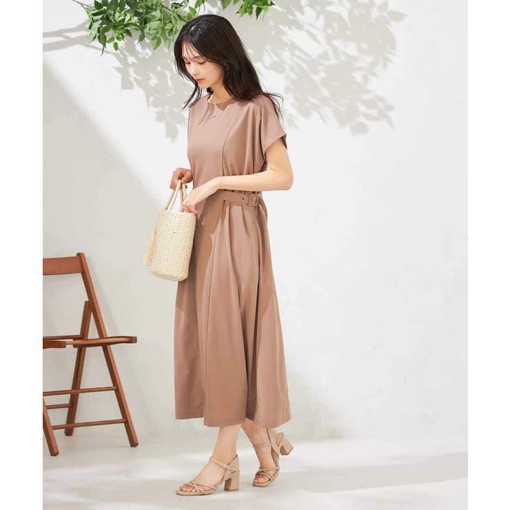 【UVカット/速乾/イージーケア】ウエストベルトフレアワンピース | a.v.v【WOMEN】 | 詳細画像9 