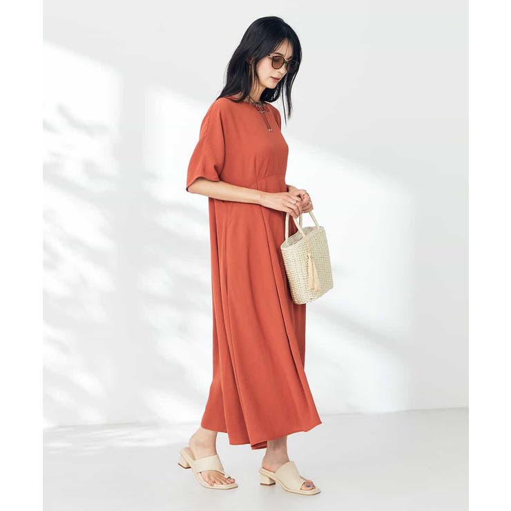 【接触冷感/洗える/ストレッチ/UVカット】ウエスト切り替えドルマンワンピース | a.v.v【WOMEN】 | 詳細画像5 