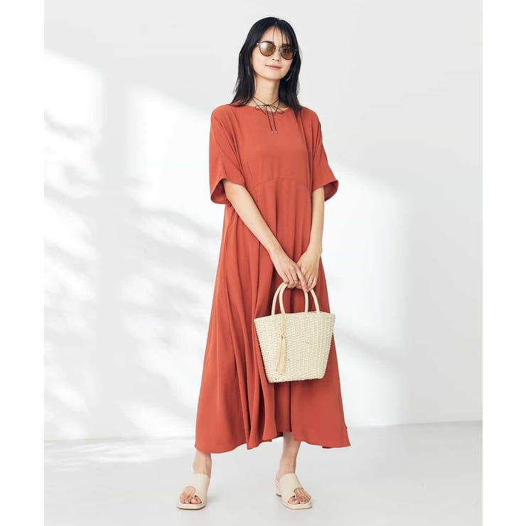 【接触冷感/洗える/ストレッチ/UVカット】ウエスト切り替えドルマンワンピース | a.v.v【WOMEN】 | 詳細画像7 