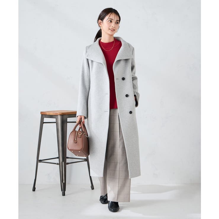 ライトグレー | 【2WAY】折り返しラペルロングコート | a.v.v【WOMEN】