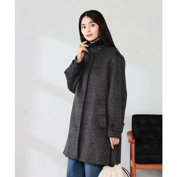 チェック | ステンカラーミディコート | a.v.v【WOMEN】