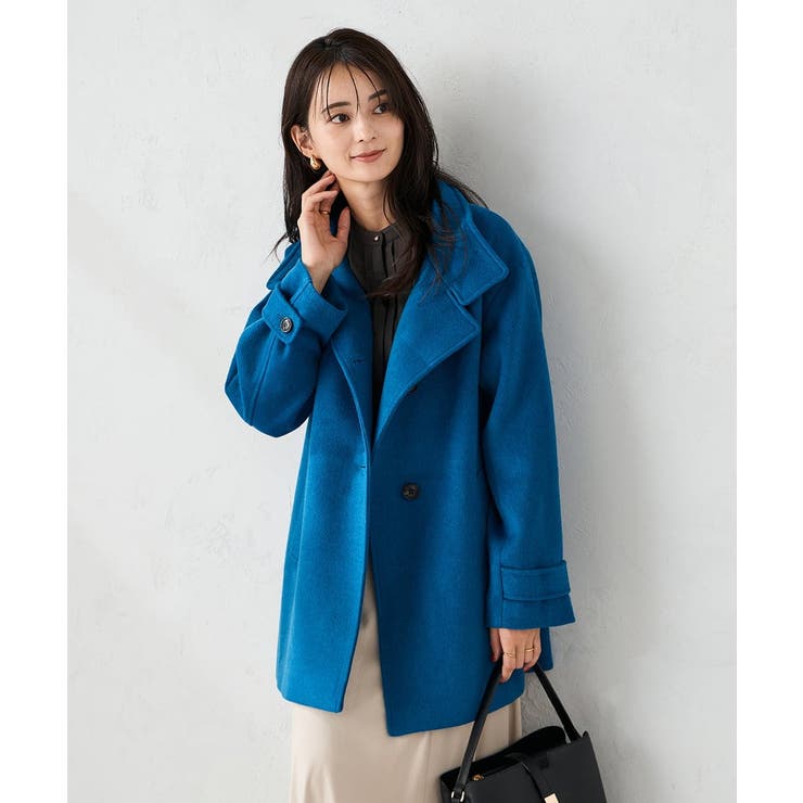 ブルー | スタンドカラーミディコート | a.v.v【WOMEN】