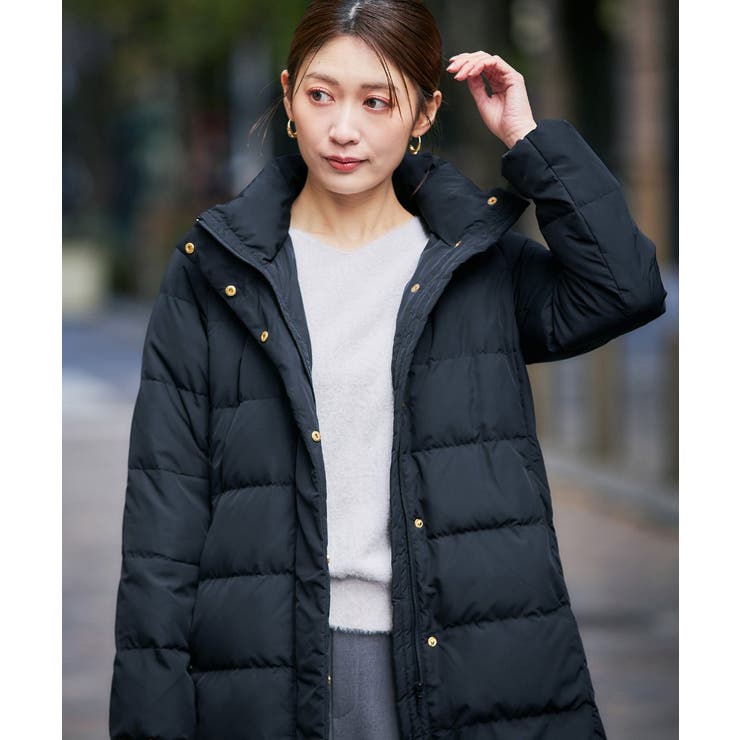 ネイビー | フーデッドロングダウンコート | a.v.v【WOMEN】