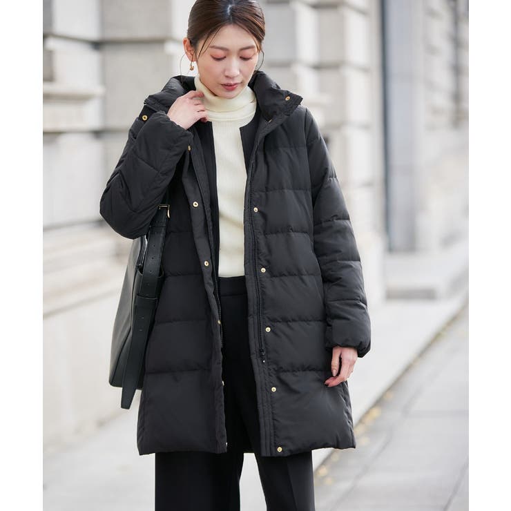 ブラック | フーデッドロングダウンコート | a.v.v【WOMEN】