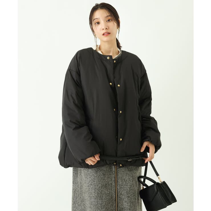 3WAY】ビッグカラーステッチレスミディダウンジャケット[品番