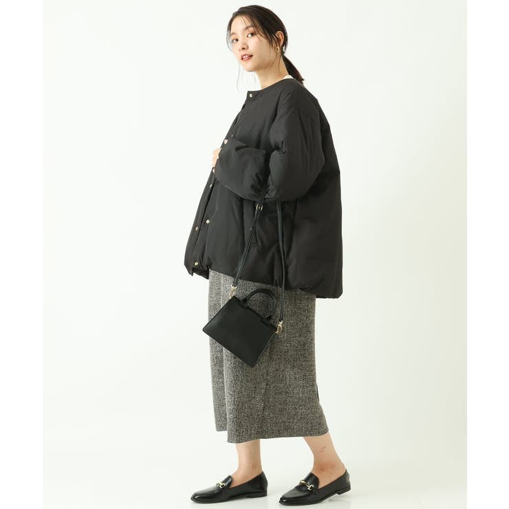 3WAY】ビッグカラーステッチレスミディダウンジャケット[品番