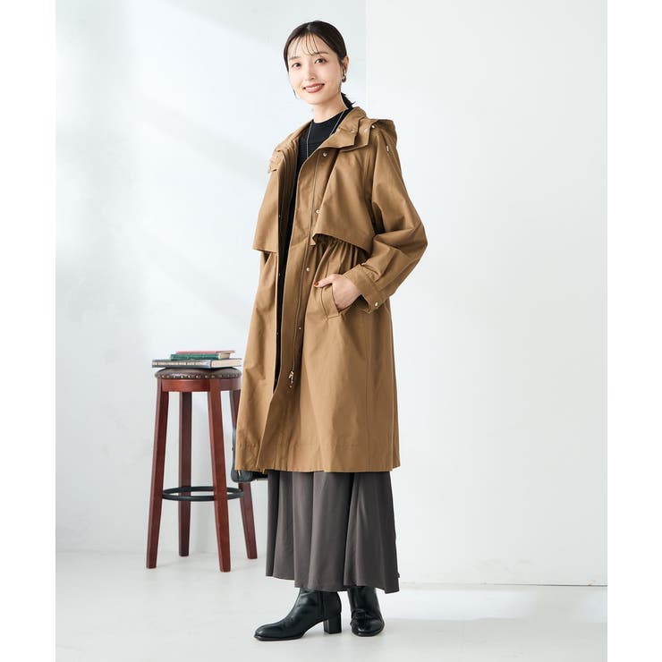 ATON ライナー付きモッズコート 2way ブラウン ATON ライナー付きモッズコート 2way ブラウン