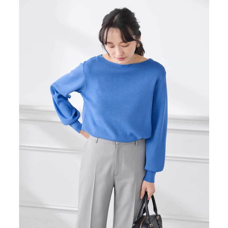 【低身長サイズ】【WEB限定 洗える UVカット】ボートネックパフスリーブニット | a.v.v【WOMEN】 | 詳細画像11 