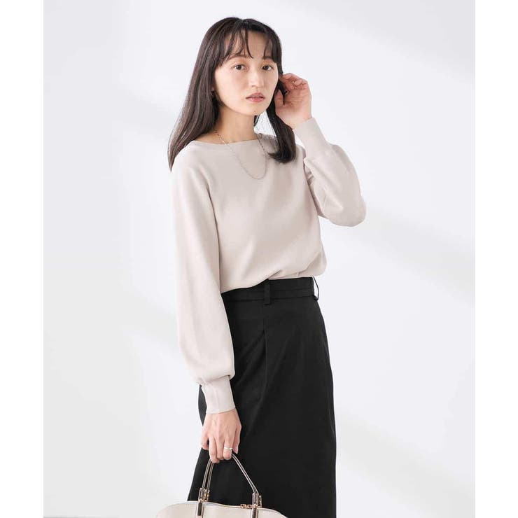 【低身長サイズ】【WEB限定 洗える UVカット】ボートネックパフスリーブニット | a.v.v【WOMEN】 | 詳細画像18 