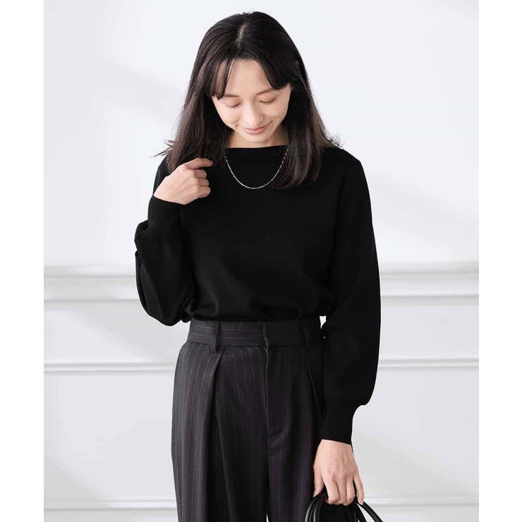 【低身長サイズ】【WEB限定 洗える UVカット】ボートネックパフスリーブニット | a.v.v【WOMEN】 | 詳細画像27 