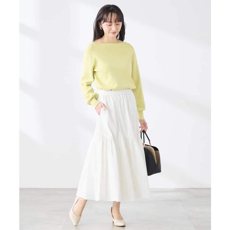 【低身長サイズ】【WEB限定 洗える UVカット】ボートネックパフスリーブニット | a.v.v【WOMEN】 | 詳細画像4 