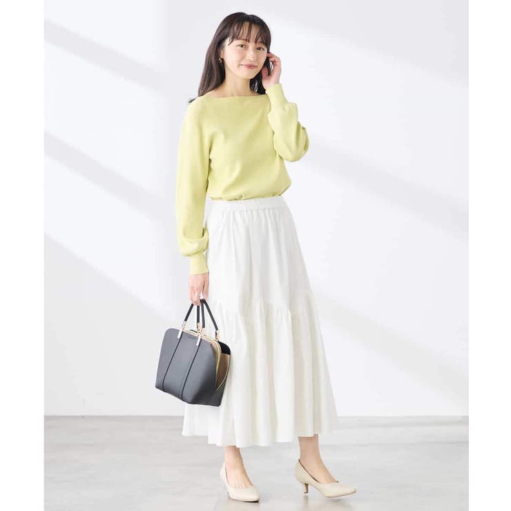 【低身長サイズ】【WEB限定 洗える UVカット】ボートネックパフスリーブニット | a.v.v【WOMEN】 | 詳細画像6 