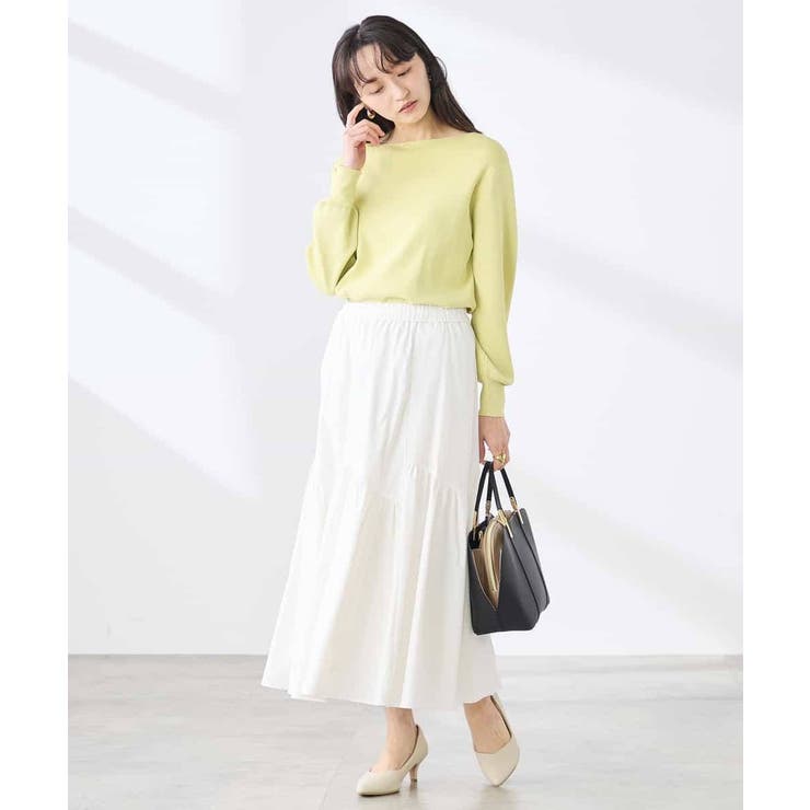 【低身長サイズ】【WEB限定 洗える UVカット】ボートネックパフスリーブニット | a.v.v【WOMEN】 | 詳細画像7 