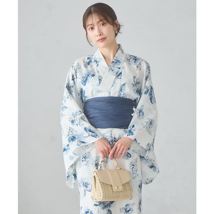 ライトブルー | 二部式で簡単に着られる！セパレート浴衣 3点セット【接触冷感 洗える | a.v.v【WOMEN】