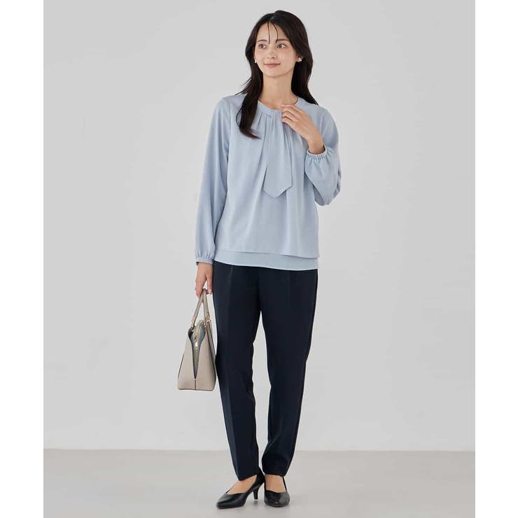 【洗える/ストレッチ】ボウタイメタルチャームブラウス | a.v.v【WOMEN】 | 詳細画像10 